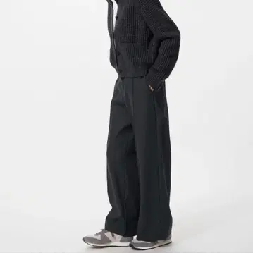 새상품 유니클로 브러쉬드 저지 와이드 팬츠 다크 그레이