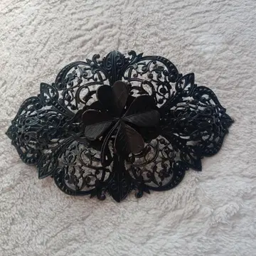 IMAC 이맥. 클로버 블랙 머리핀. 프랑스제