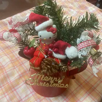 헬로키티 키티 포트형 리스 크리스마스 레트로 장식 인테리어