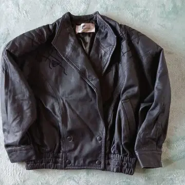 오버 사이즈 레더(양가죽) 자켓 블랙