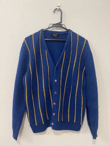 60s 70s 빈티지 가디건 스트라이프 블루
