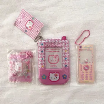 카오하나 키티 패스 케이스 키링 참 폴더폰