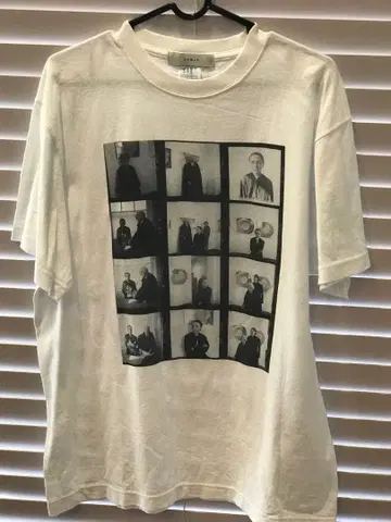 ARGUE 흑백 사진 프린트 T셔츠 L 사이즈