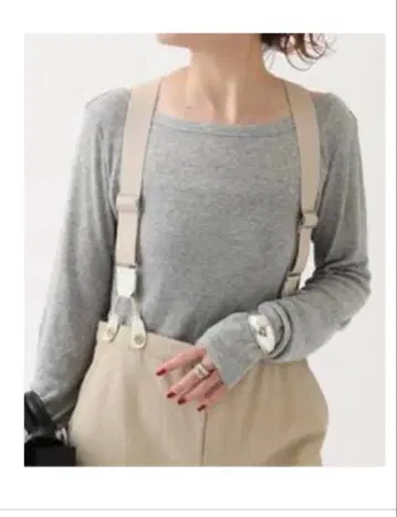 미사용 새상품 Spick and Span 그레이 리브 보트넥 풀오버