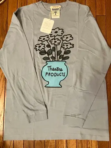 택 포함 새상품 Shiomi Wada 블루 긴팔 티