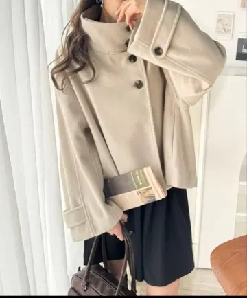 스텐카라 코트 2way 스탠드 카라 볼륨 슬리브