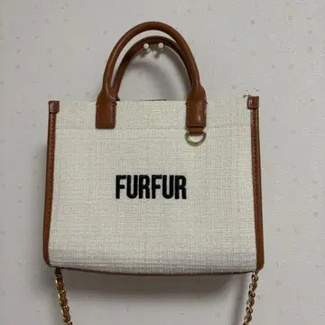 FURFUR 트위드 로고 토트백 카멜