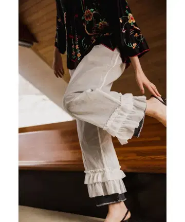 BEAMS JAPAN 레이어드 팬츠 프릴