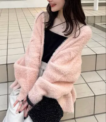 hinari 샤기 니트 가디건