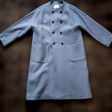 블루 그레이 롱 코트