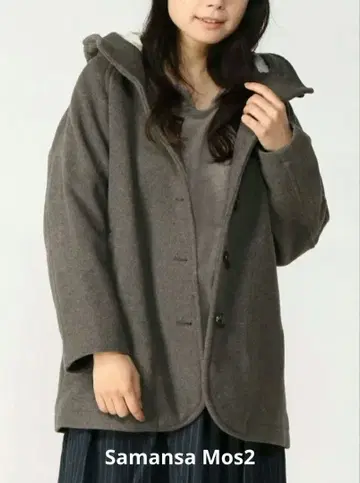 Samansa Mos2 사만사 모스모스 중공사 울 후드 미들 기장 코트