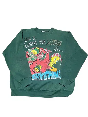 루니툰 트위티 Xmas 맨투맨 트레이닝복 구제 의류