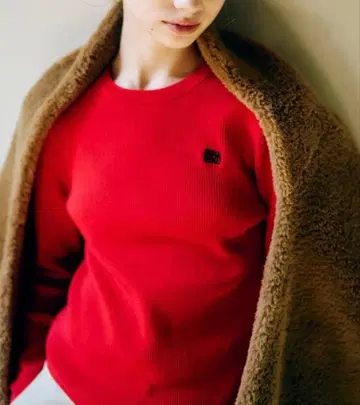 NEWNEW 자수 리브 니트 크루넥 니트