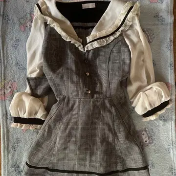 LIZLISA 체크 무늬 프릴 셋업