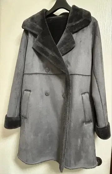 Bistrot CINQ 비스트로 그레이 더블 브레스트 코트 M