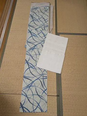 여름용 기모노 파란색 무늬