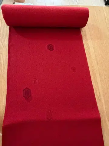 [ 새상품 ] 빨간 육각형 무늬 기모노 옷감 실크 100%