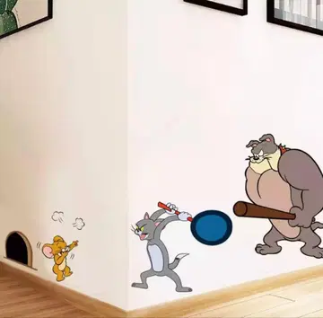 톰과 제리 벽 스티커 스파이크 벽지 벽 스티커 벽 씰