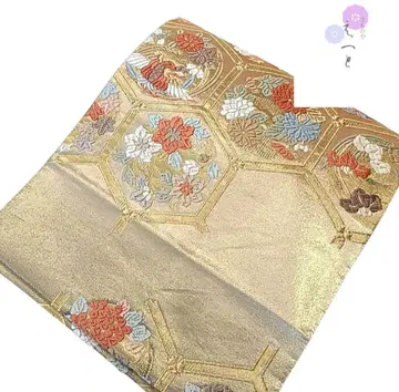 음, 후쿠로 오비 포멀 당조 직조 봉황 꽃무늬 금