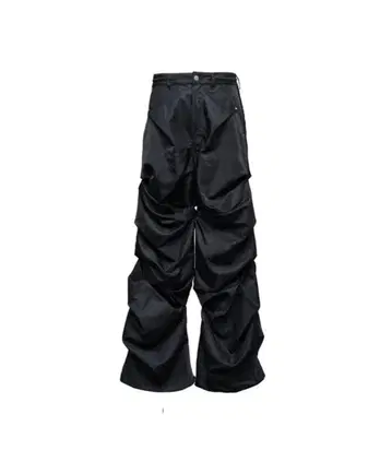 [ 젠 루이 ] 파라슈트 턱 팬츠 블랙 S
