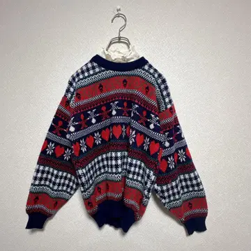 used 빈티지 여성용 노르딕 스웨터 구제 니트