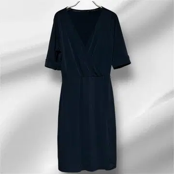 블랙 랩 디자인 반팔 원피스 [ XS 사이즈 ] 칵슈르 소매 더블