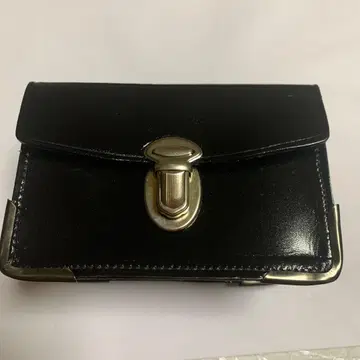 블랙 가죽 웨스트 파우치