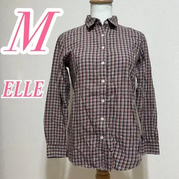 ELLE 체크 무늬 셔츠 M 사이즈 캐주얼 코디 깔끔한 코디 오피스