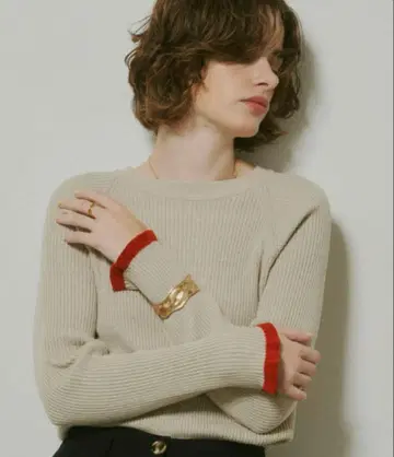 unitage MIX 배색 리브 니트