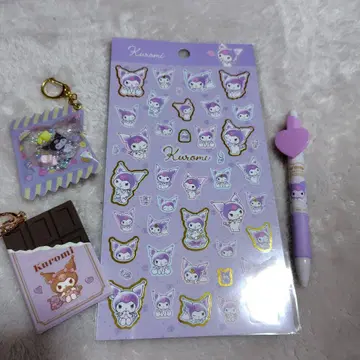 쿠로미 스티커 키링 펜 세트