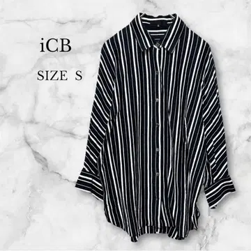 새상품급 ICB 스트라이프 셔츠 7부 소매 드롭 숄더 루즈핏 S