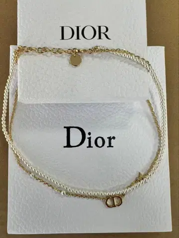 CD 로고 펄 목걸이 초커