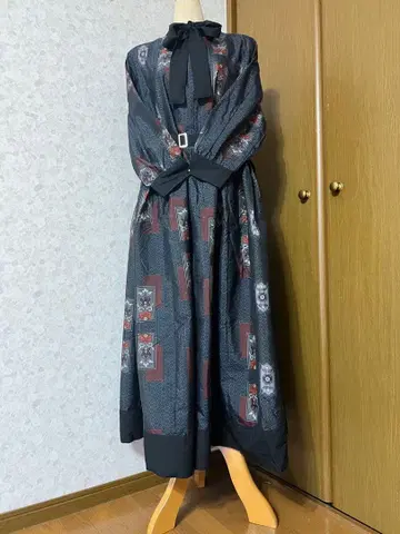 기모노 리메이크 원피스 오시마 명주 순수 실크 M~L 사이즈