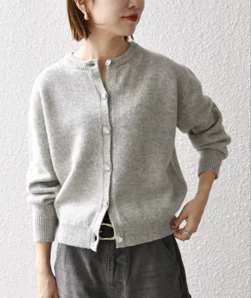 SHIPS any 비쥬 버튼 크루넥 컴팩트 가디건