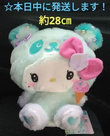 팬더 헬로키티 몽환룩 민트 컬러 BIG 봉제 인형 [ 아이스크림 ]
