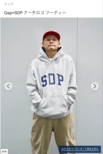Gap x SDP 아치 로고 후드티 L