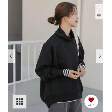 [ URTECH ] 속기모 터틀넥 맨투맨