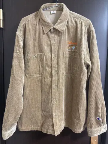 Champion 코듀로이 긴팔 셔츠 베이지