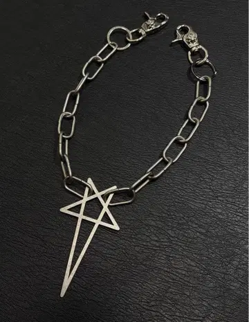실버 별 모양 펜던트 지갑 체인