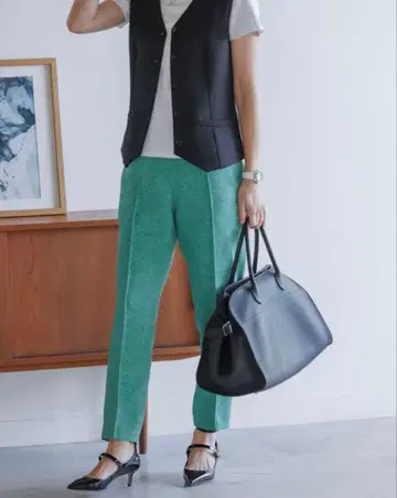 anplegant 앙프레강트 트위드 팬츠 그린 택 포함 새상품