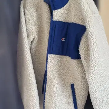 Champion 플리스 자켓 화이트/블루