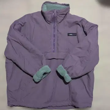 JAVA 별주 리버서블 하프 지퍼 나일론 보아 오버 사이즈 블루종