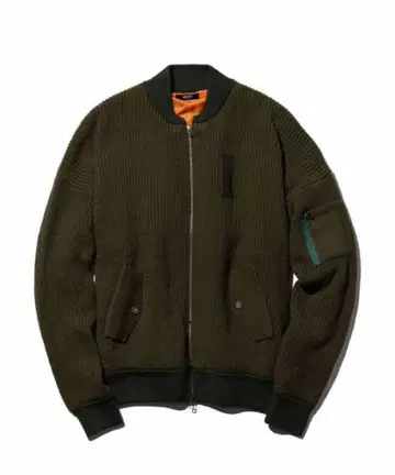 올리브 그린 집업 니트 자켓