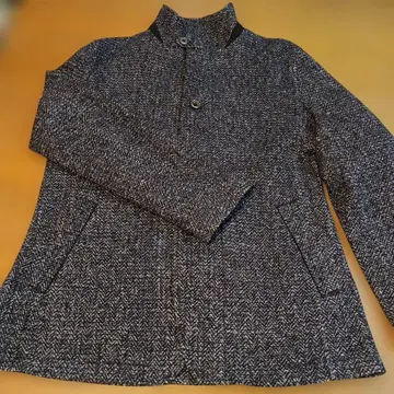 JOSEPH ABBOUD 네이비 컬러 헤링본 트위드 자켓