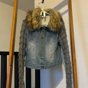 amood 데님 자켓 M 사이즈 퍼 포함