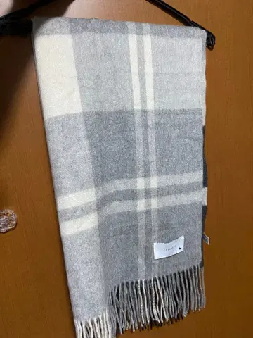 cashmere 캐시미어 대형 머플러 그레이 체크