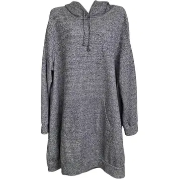 LERUNE 후드티 그레이 롱 기장 후드 원피스 마프 포켓 4L