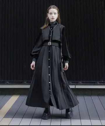 HARE 멀티 재료 플리츠 원피스 미사용 새상품