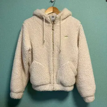 아디다스 adidas 후드 부착 보아 자켓 크림색 S