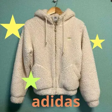 아디다스 adidas 후드 부착 보아 자켓 크림색 S